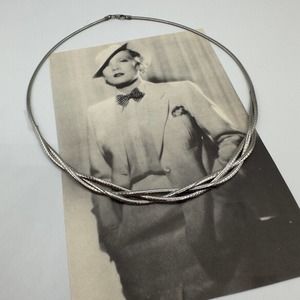 Vintage Milor Italy Stainless Steel Braided Snake Collar Necklace